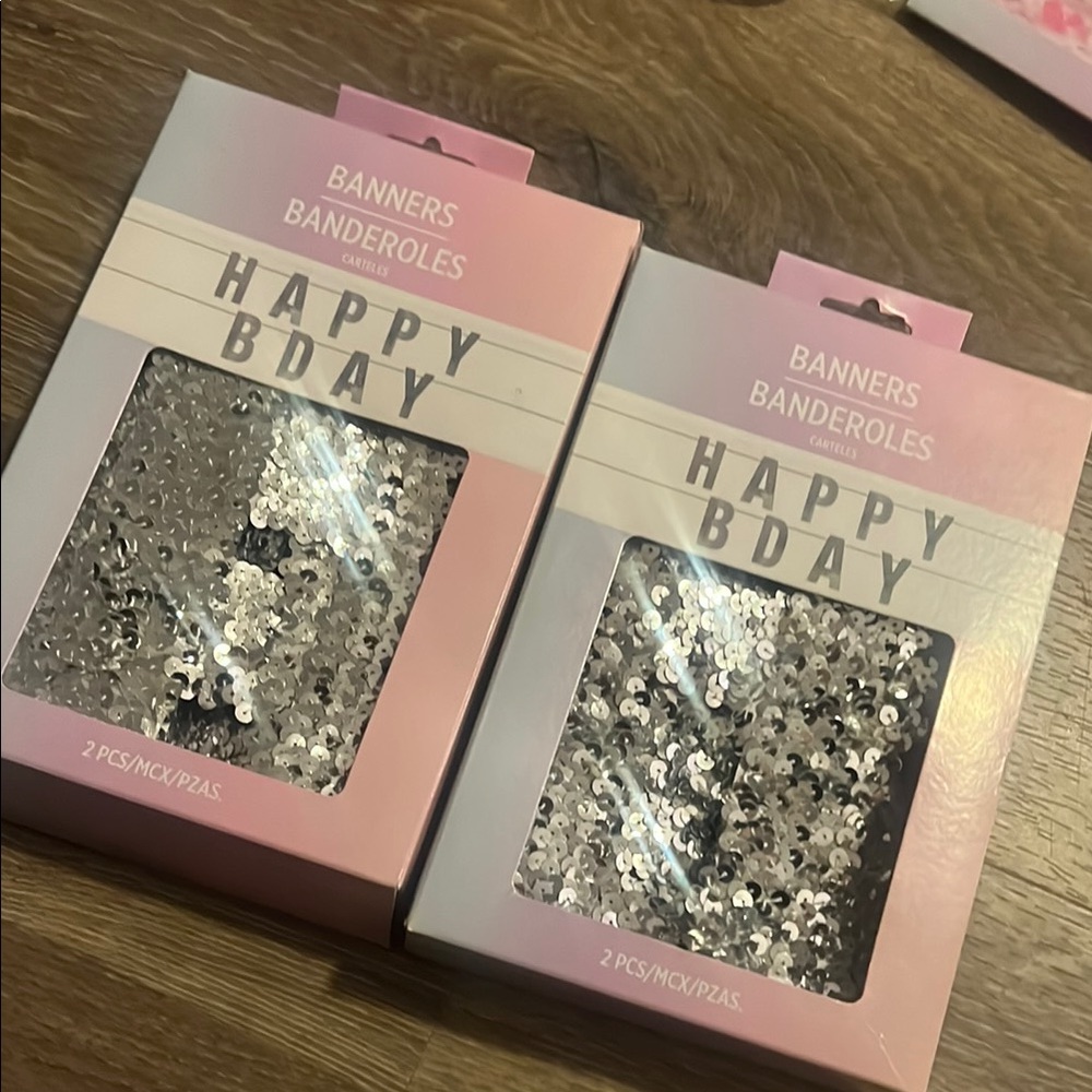 Silver Happy Birthday Banners